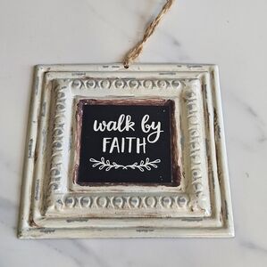 Charming Cream and Black Inspirational Frame - Walk By Faith